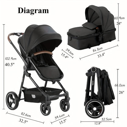 2 in 1 Convertible Baby Stroller Carriage Infant Toddler - 2025