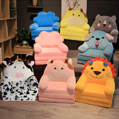 Cozy Kids' Folding Sofa with Pillow