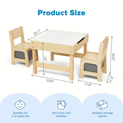 3-in-1 Kids Table & Chair Set – Sensory Play & Storage for Ages 3-7