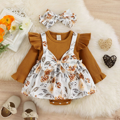 Long Sleeve Floral Prints Bodysuits - Little Buzz