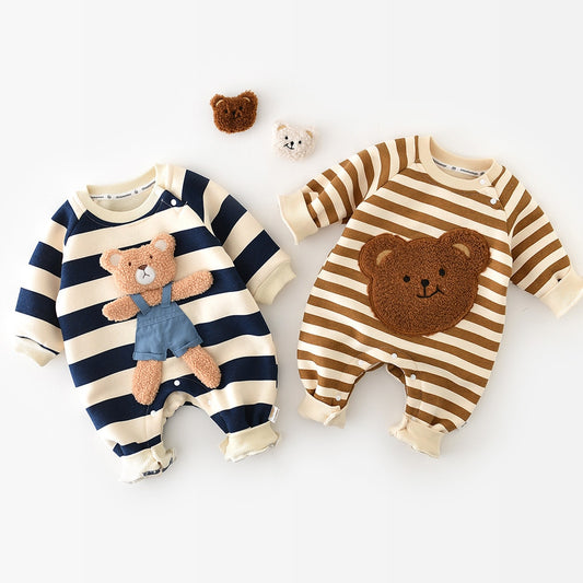 Thicken Lining Bear Rompers - Little Buzz